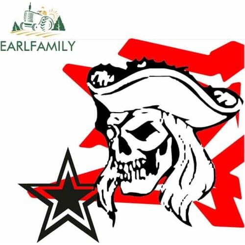 EARLFAMILY 13cm x 11.6cm for Pentagram Skull Cartoon Anime Car Stickers Sunscreen Vinyl JDM Waterproof Bumper Truck Graphics