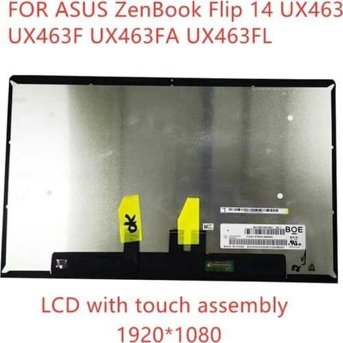FHD original replacement 14'' For ASUS ZenBook Flip 14 UX463F UX463FA UX463FL UX463 LCD screen assembly FHD 1920X1080