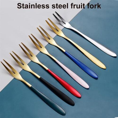 Fruit Fork Stainless Steel Gold Cake Dessert Forks Lovely Mini Fork Used For Cake in Party Snail Fork for Cake Dessert