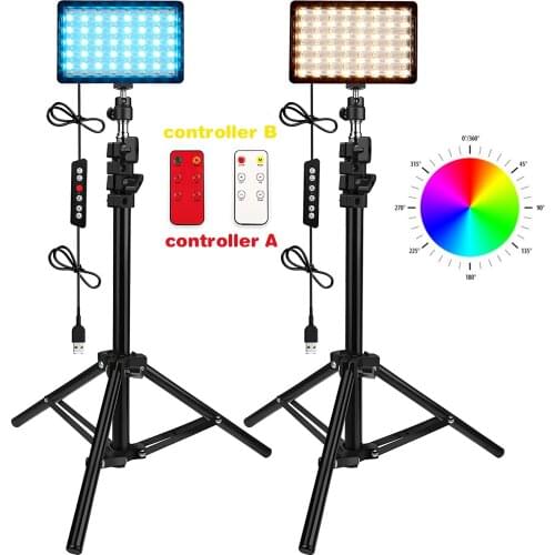JYYXF DF-C3 RGB Video Light 10W 2500-6500K Panel Extendable Light Stand LED Fill Lamp For Video Makeups Live Stream Photo Studio