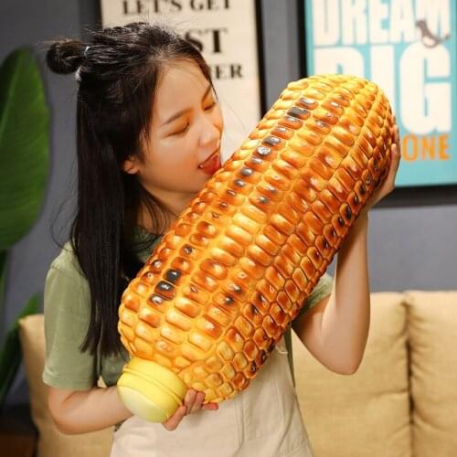 New Real Life Corn Plush Toys Stuffed Cute Plants Plush Doll Soft Creative Food Sofa Pillow Cushion Gift for Kids Girls