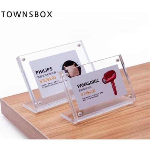 90*60mm Acrylic Magnetic Photo Picture Display Frame Clear Black Menu Card Sign Holder