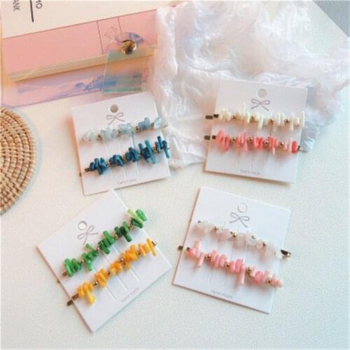 Fashion Retro Mori Pine Colorful Stone Hairpin Temperament Spring Clip Hairclips Styling Tools Hair Accessories free shipping