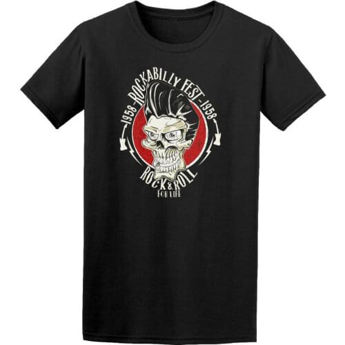 Rockabilly Skull Fest 1956 MenS Tee Mens T-Shirts Fashion 2019 Casual Slim Fit Brand Cross Fit Clothes Street Wear T Shirts
