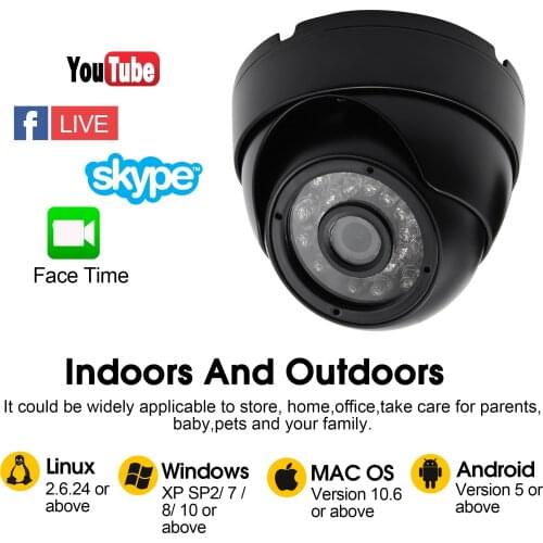 Outdoor Waterproof 1.0megapixel CMOS OV9712 720p hd mini dome Webcam Ir Night Vision Infrared usb camera