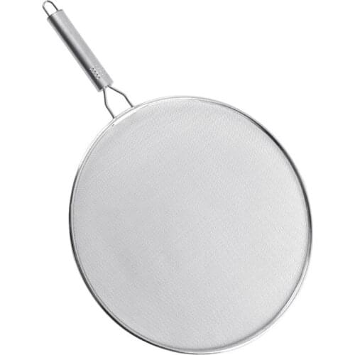 Stainless Steel High Density Fine Mesh Oil Splatter Guard Dumplings Fritters Ravioli Drain Filter Heat Resistant Kitchenware