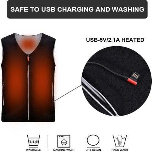 New Outdoor Sports Fishing Skiing Electric Heated Vest USB Intelligent Adjustable Temperature Ski Heating Vest Heated Jacket