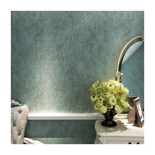 Bronzing Craft Nonwoven Emboss Wallpaper Vintage Blue Bedroom Living Room Wallpaper Roll