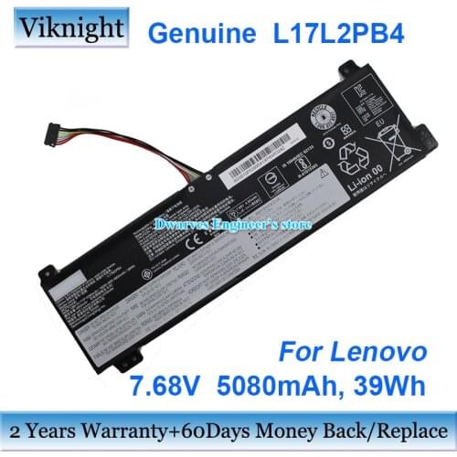 Genuine L17L2PB4 Battery For Lenovo V130 V530 Series L17C2PB3 L17C2PB4 L17L2PB3 L17M2PB3 Laptop Batteries 7.68V 5080mah 39Wh