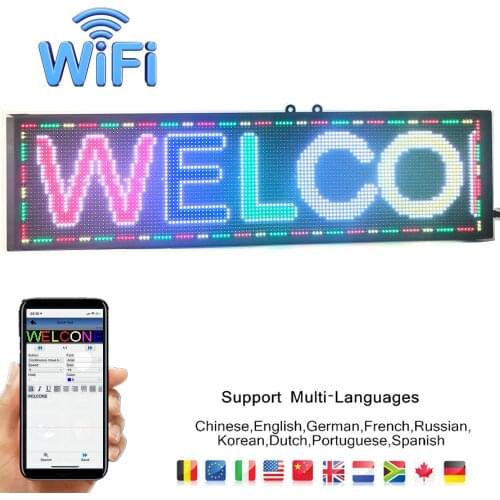P5 Wifi 32x128 Pixel Led Sign Outdoor Full-color Advertising Module Indoor Window Programmable Scrolling Message Display Board
