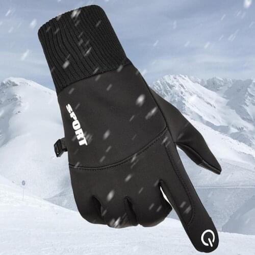 1pair Gloves For Phone Full Finger Thermal Waterproof Winter Outdoor Sports Running Ski Glove Warm Screen Gloves For Smartphone
