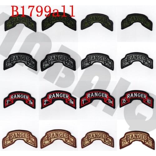 Full Embroidery patch US ARMY 75th RANGER 1st 2BN 3BN Military Tactical Morale