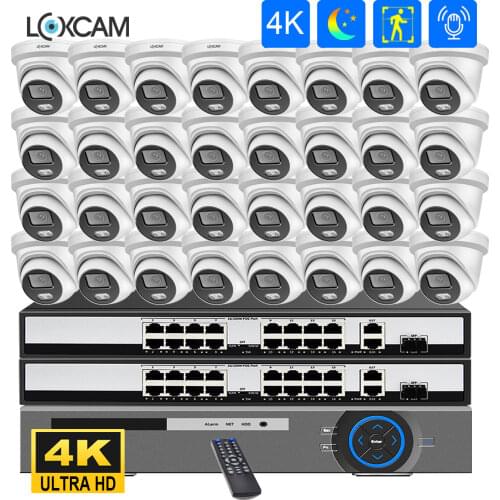 H.265 32CH 4K POE CCTV NVR System 4K Security POE Camera kit 8MP IP Camera Indoor Outdoor Security Video Surveillance Set