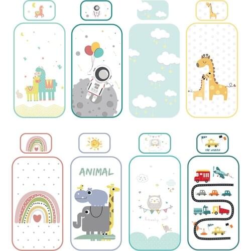 Viscose Fiber Folding Infant Cartoon Car Cool Sleeping Mat Summer Double-Sided Thick Baby Pad Kindergarten Children Bed Giraffe