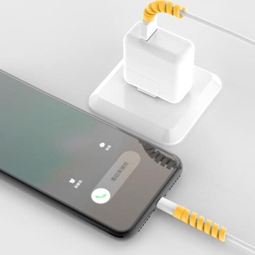 Spiral Charging Cable Protector Saver Cover for iPhone Android USB Charger Cable Cord Protective Sleeve