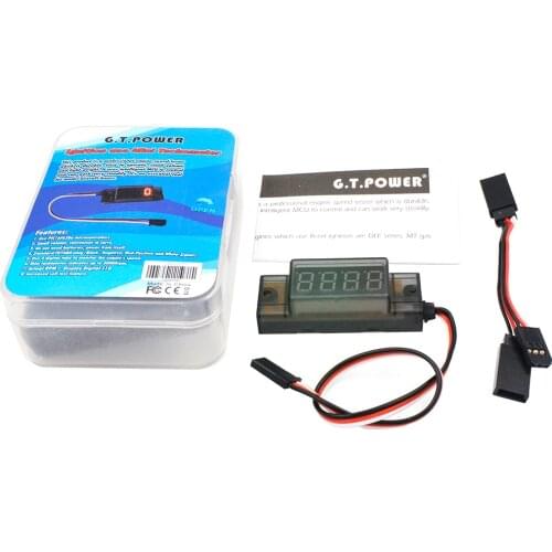 GT Power RC Model Use Ignition Mini Tachometer Singal Trigger for Motor RPM Revolutions Speed Measurement Meter Tachometer