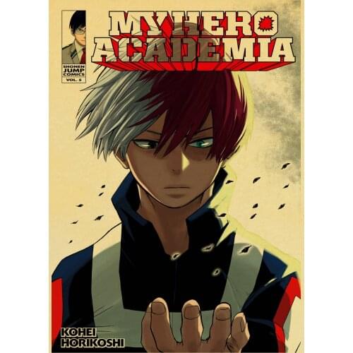 Japanese Anime My Hero Academia Vintage poster art Painting Wall Painting Paper Poste For Living /Kids Room Home coffee bar