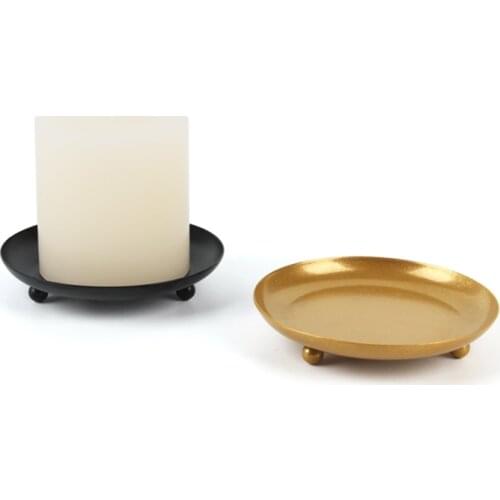 1 Pc Nordic Style Wrought Iron Round Candle Holder Candlestick Base Desktop Wedding Party Home Decoration