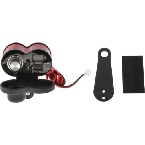 12V Motorcycle Bike Handlebar Cigarette Lighter USB Power Socket Plug Waterproof