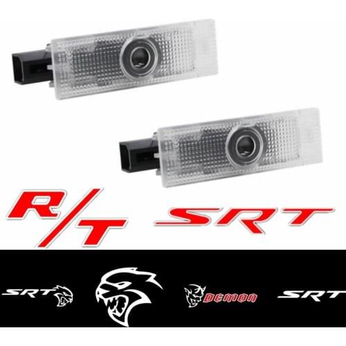 2PCS LED Car Door Logo Light Projector For Dodge Challenger SRT Demon Scat Pack Charger Emblem Ghost Shadow Welcome Light