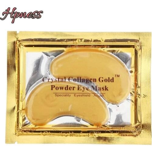 24K Gold Crystal Collagen Eye Mask Makeup Eye Patches Dark Circles Remover Anti-Aging Wrinkle Eye Care Gel Eye Pads 2Pcs=1Pair