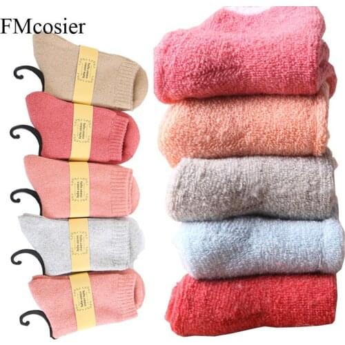5 Pairs High Quality Ladies Womens Warm Wool Winter Thicken Sheer Fluffy Socks for Women Female Thermal Soks Calcetines Sokken