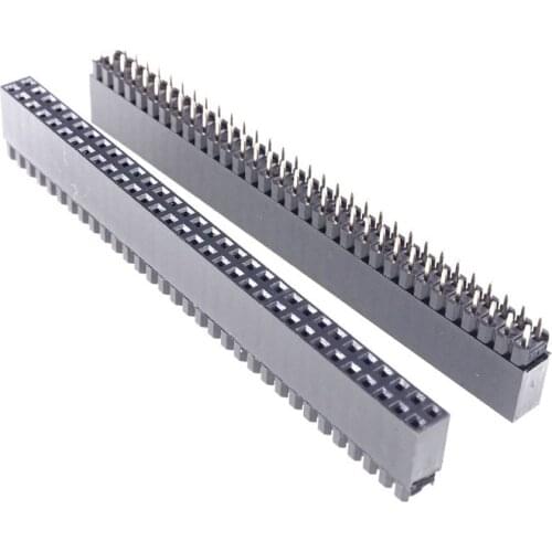 5pcs 2.54 mm 0.10" Pitch 2x32 64 Position Dual Row PCB Female Header Through Hole Straight Strip PC104 1 Spacer Height 11.0 mm