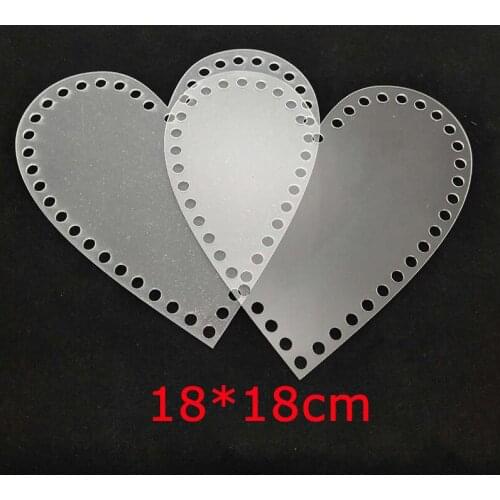 6pcs Shape Heart Transparent Acrylic Double Sides Cover for Knitting Handbag Wool Bag Weave Accessories