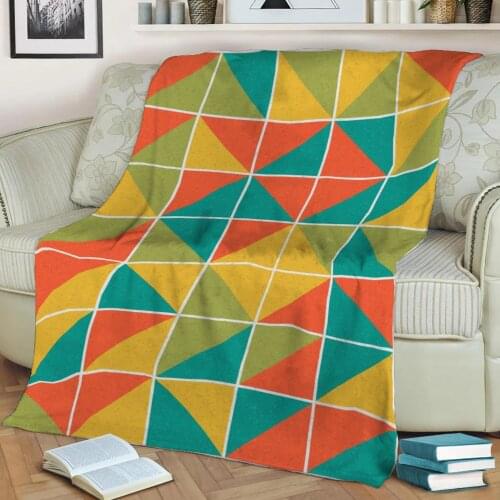 Abstract Geometric Art 07 3D Printed Velvet Plush Throw Fleece Blanket Bedspread Sherpa Blanket Home Decora