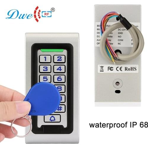 Anti-vandal waterproof keypad metal rf id controller 12V rfid 125khz door wiegand 26 card reader ip68 with backlight