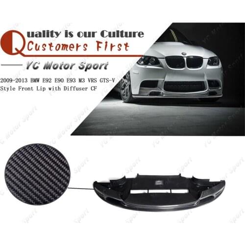 Car Accessories Carbon Fiber VRS GTS-V Style Front Lip with Diffuser Fit For 2009-2013 E92 E90 E93 M3 Front Diffuser