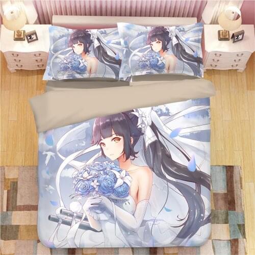 Azur Lane 3D Cartoon Anime Bed Linens Duvet Covers Pillowcases Comforter Bedding Sets Bedclothes Bed Linen Bedding Set Bed Set