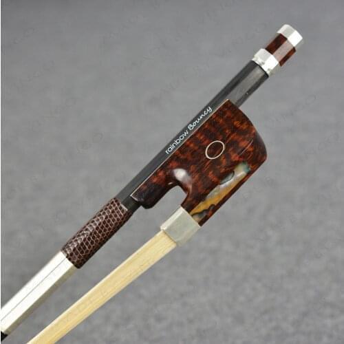 4/4 MASTER Pure Carbon Fiber Bass Bow French Model Silver fittings TOP CF Performance Lightweight Rainbow Bouncy New Model