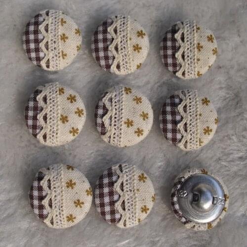 Free shipping 100pcs/lot 20mm 2cm lace diy made by hand fabric cover button cloth covered buttons component with shank E286