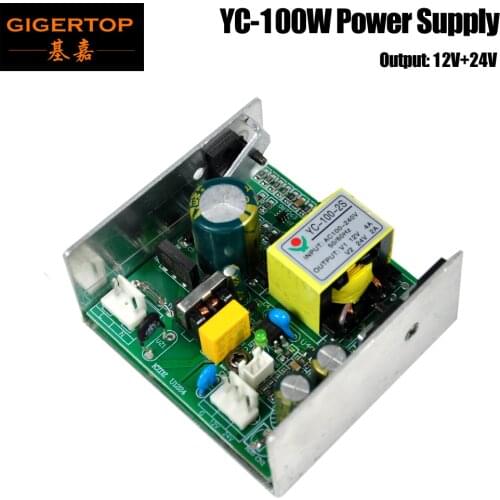 TIPTOP YC LED 100W Led Stage Light Power Supply For 7x10W Led Moving Head Light 12V+24V Output Plug White 2 Pin Socket