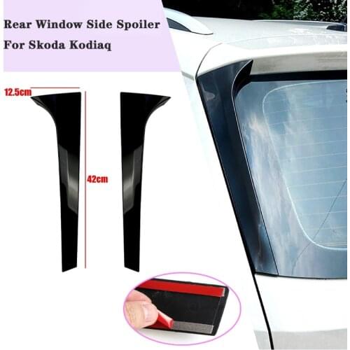 Rear Window Side Spoiler Wing For Skoda KODIAQ Car-Styling Auto Rear Window Mirror Tail Accessorie (Color : Glossy Black)