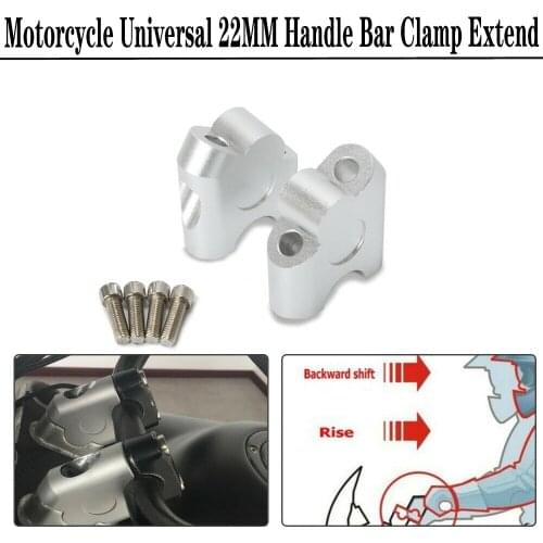 For SUZUKI DL650 DL1000 Motorcycle Handle Bar Risers Clamp Mount 22mm Handle Bar Clamp Extend Adapter General CNC Alumium