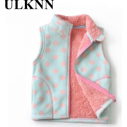 Fleece Vest For Girls High Collar Printed Waistcoats Baby Cotton Soft Sleeveless Jackets Children Clothing Autumn Winter