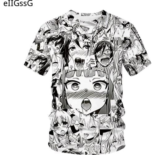 T-shirt Anime 3D Print Men Women Streetwear Hentai Pattern O-Neck Hip Hop T Shirt Harajuku Casual Tops Sexy Girl Clothing