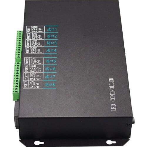 H801RS; 8 ports artnet/DMX to SPI pixel controller,32 universes 5440 pixels supportsMadrix software,LAN synchrony,SD card,DMX512