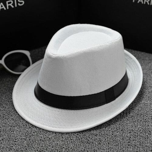 Hot Selling Unisex Straw Fedora Sun Hat Panama Trilby Crushable Mens Lady Unisex Foldable Travel Solid Cowboy Hats