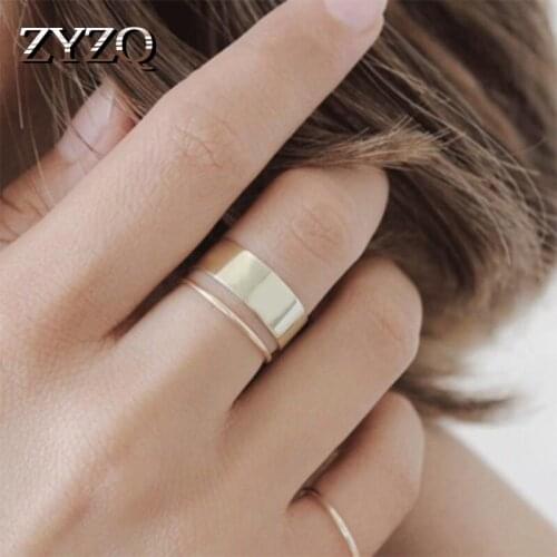 ZYZQ Classic Punk Stylish Open Rings Boho Daily Accessories Adjustable Euro Style Girls Decorations Two Color Available Hot