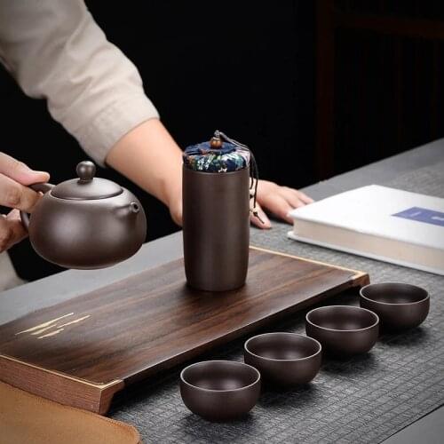 Creative Purple Clay Ceramic Cup Kung Fu Tea Set Cup Portable Travel Teapot Travel Tea Set Gift Tea Set