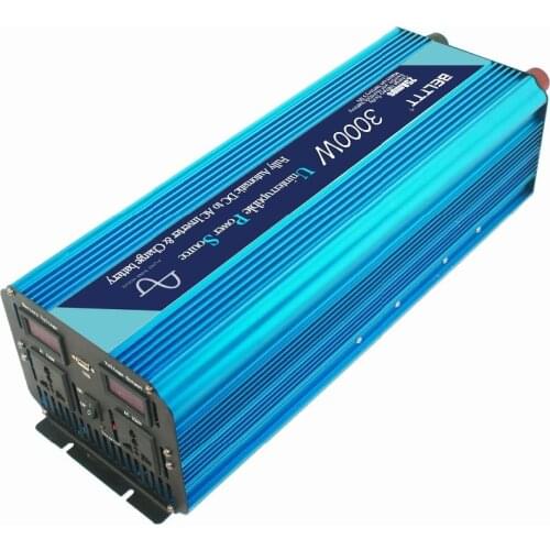 New Arrive 3000W Power Inverter Pure Sine Wave USB DC 12V to AC 220V Solar/Wind/Car/Gas Power Generation Converter