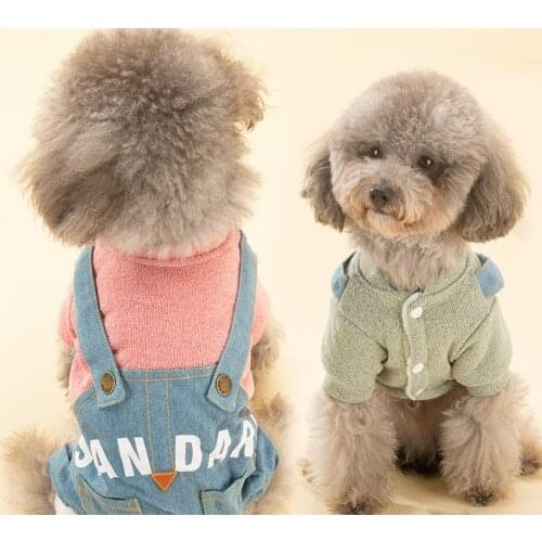Pet Clothes Dog Clothes Denim Overalls Thickened Pet New Autumn Winter одежда для собаки ropa para perros зимняя одежда для соба