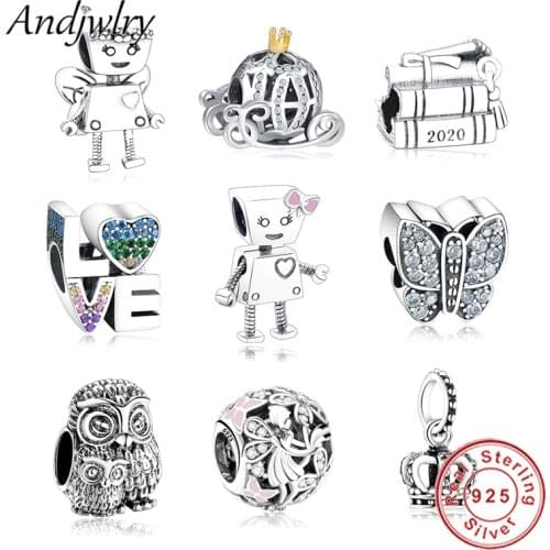 925 Sterling Silver Robot Girl Bella Bot Charm Fits Original Pandora Charms Bracelet Bead Pendant DIY Jewelry Making Berloque