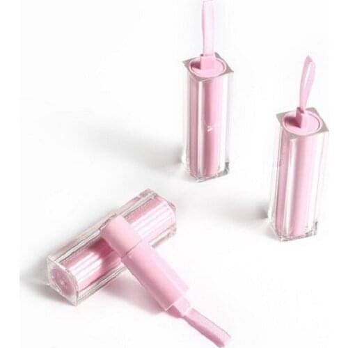 Empty 12.1mm Lip Balm Lipstick Containers Tubes Pink Square Makeup Packaging DIY Lip Stick Lipstick Tube with String 25 pcs/lot