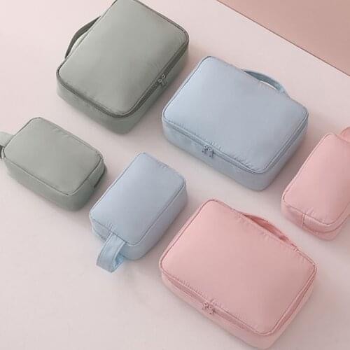 Q 1Pcs Portable Travel Cosmetic Bag Beautician Make up Bag Size M/L Waterproof Toiletry Organizer Makeup Pouch Purse Handbag