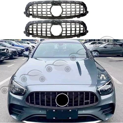 Front Bumper Racing Grill Billet Grille Cover For Mercedes-Benz W213 E-Class 2020 2021 GT