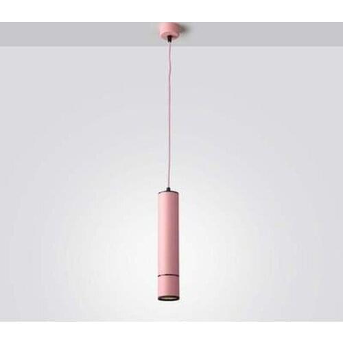 Nordic minimalist Aluminum cannular led Pendant lights Custom project indoor decoration TUBE Shape colorful bar lamp